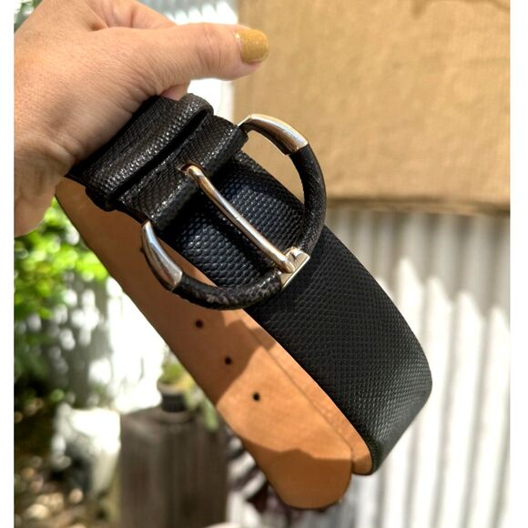 Vintage Cipriani Black 100% Snakeskin Exotic Leather Belt Size M Crescent Buckle main image 11